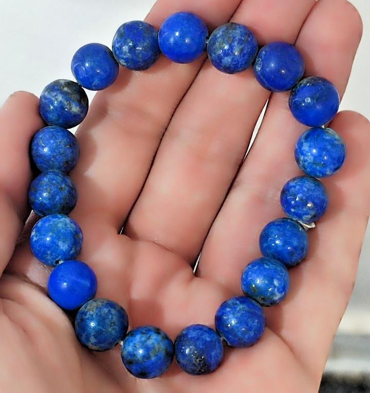 Top Quality Natural Beautiful Lapis Lazuli Gemstone Durable Elastic Bracelet