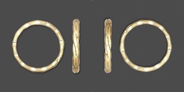 Lot 12 KEY RINGS ~ 25mm 1″ Sturdy Split Ring ~ Hammered GOLD ~ Textured Design