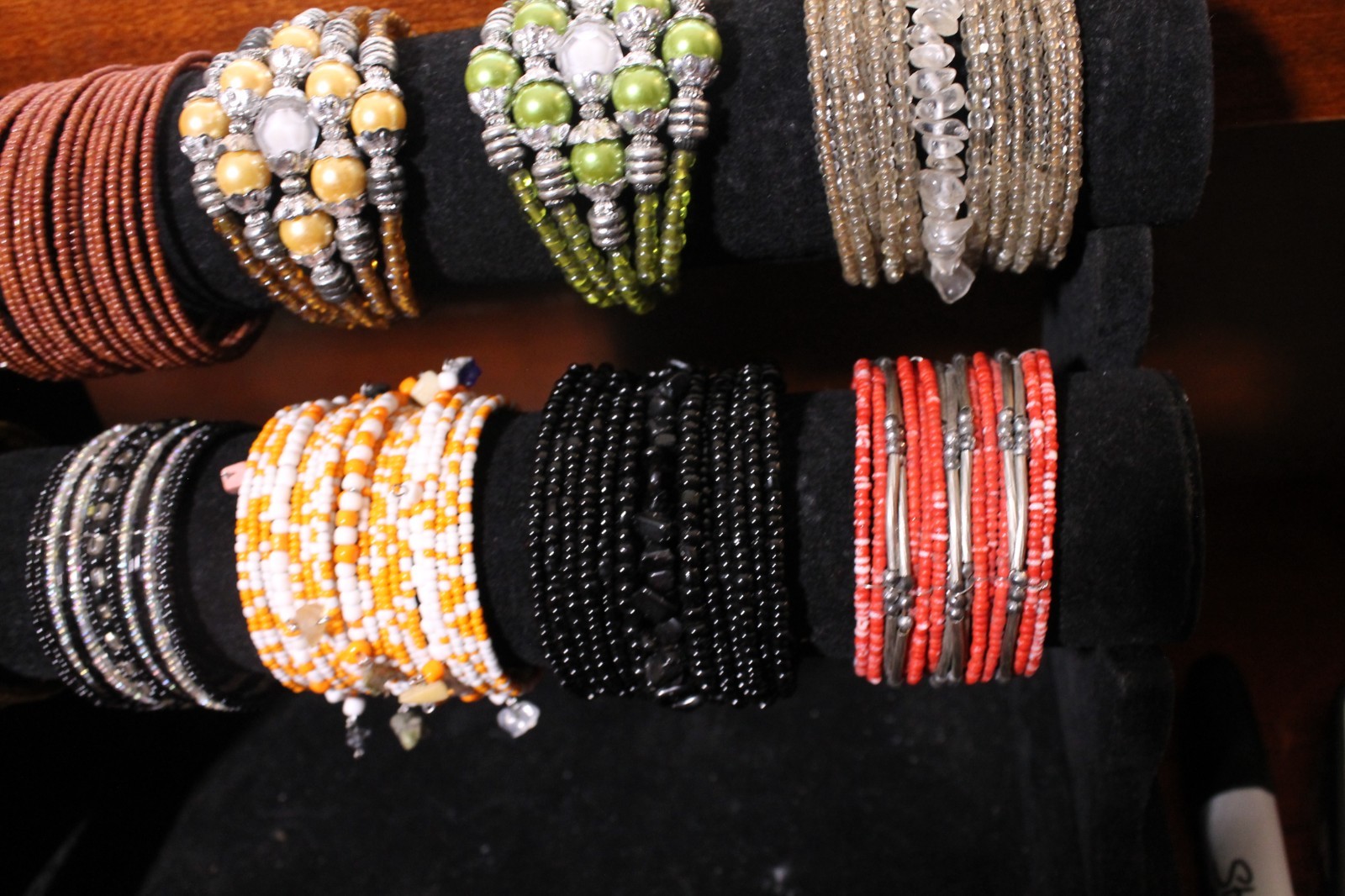 New Lot of TEN Bracelets Handmade in Indonesia Beads Multicolor Colorful Cuff