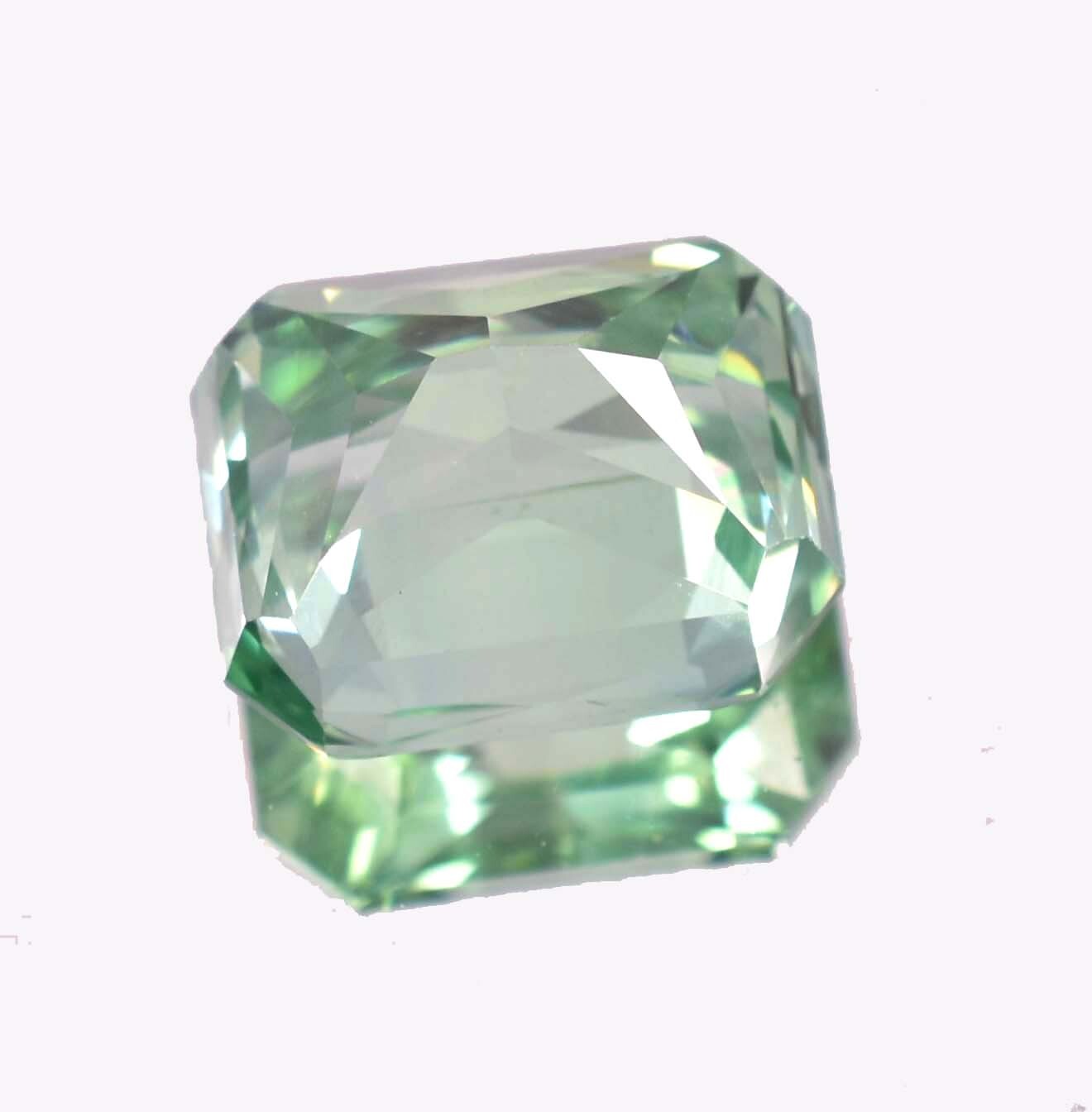 22.65 Ct Natural Indicolite Green Tourmaline Emerald Cut Unheated Loose Gemstone