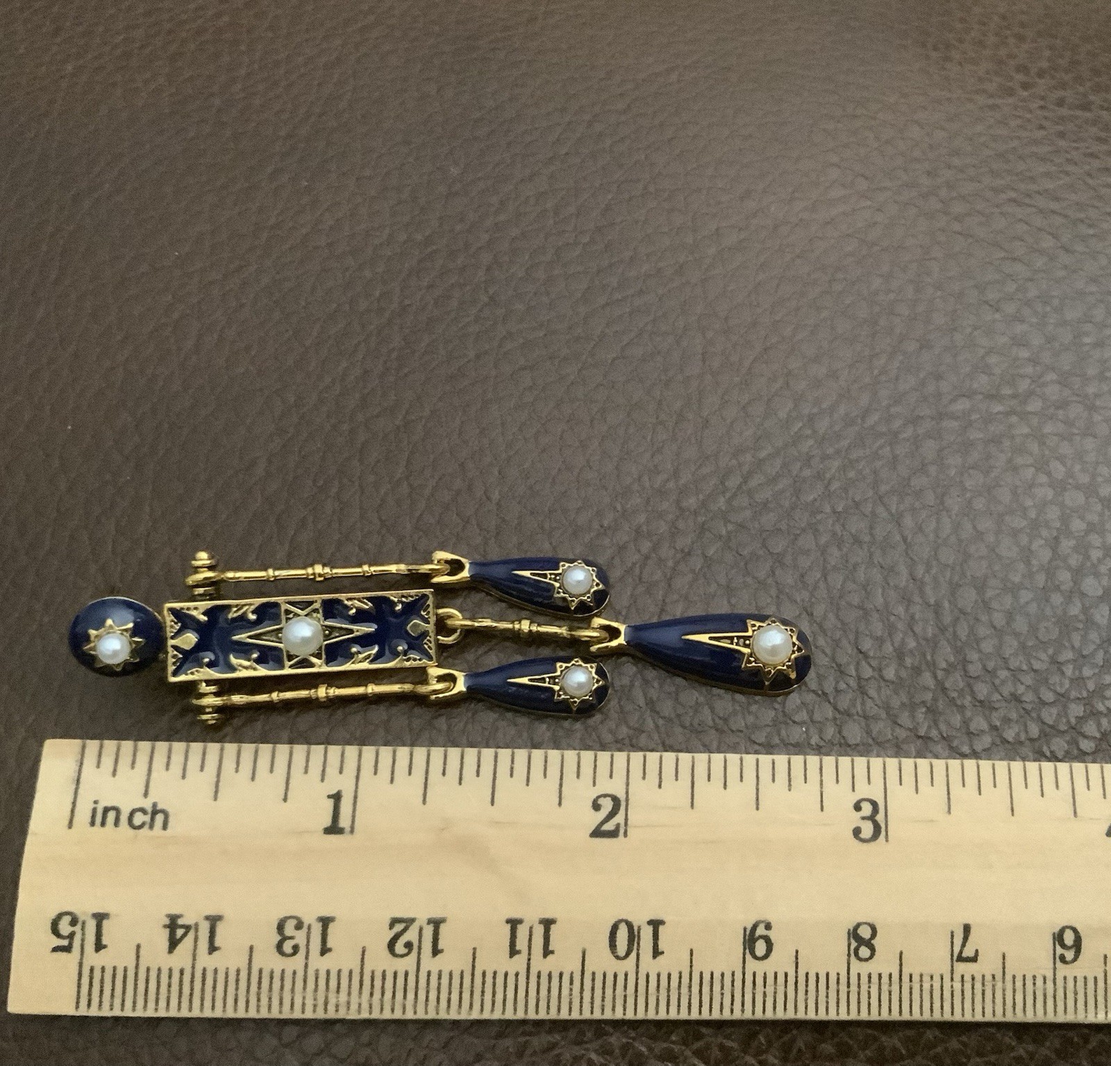 Antique Pearl Star Earrings Art Gold Court Deco Museum VTG Celestial Palace Boho