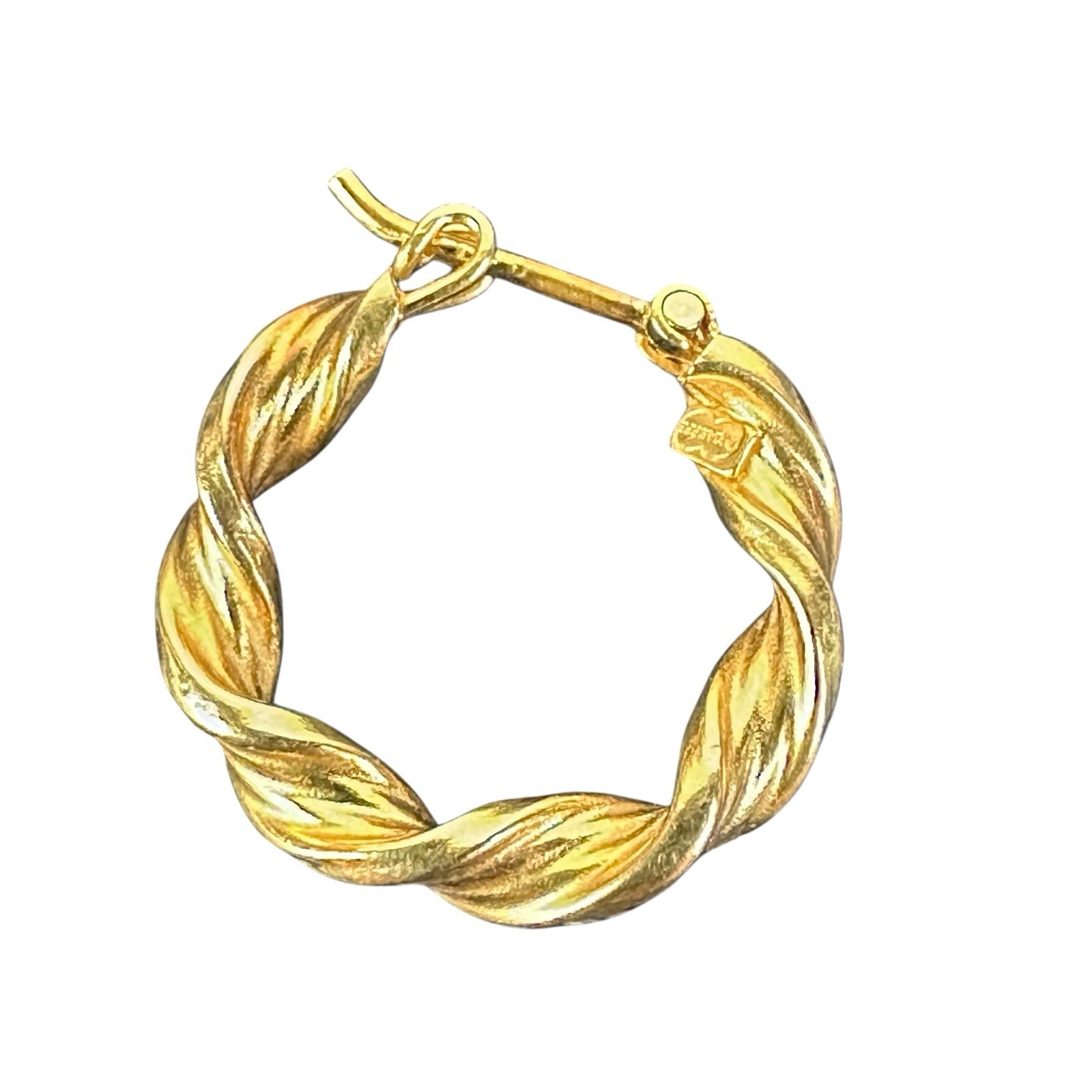 14k Gold Twisted Earrings Made In Italy by UnoAErre 1.72g
