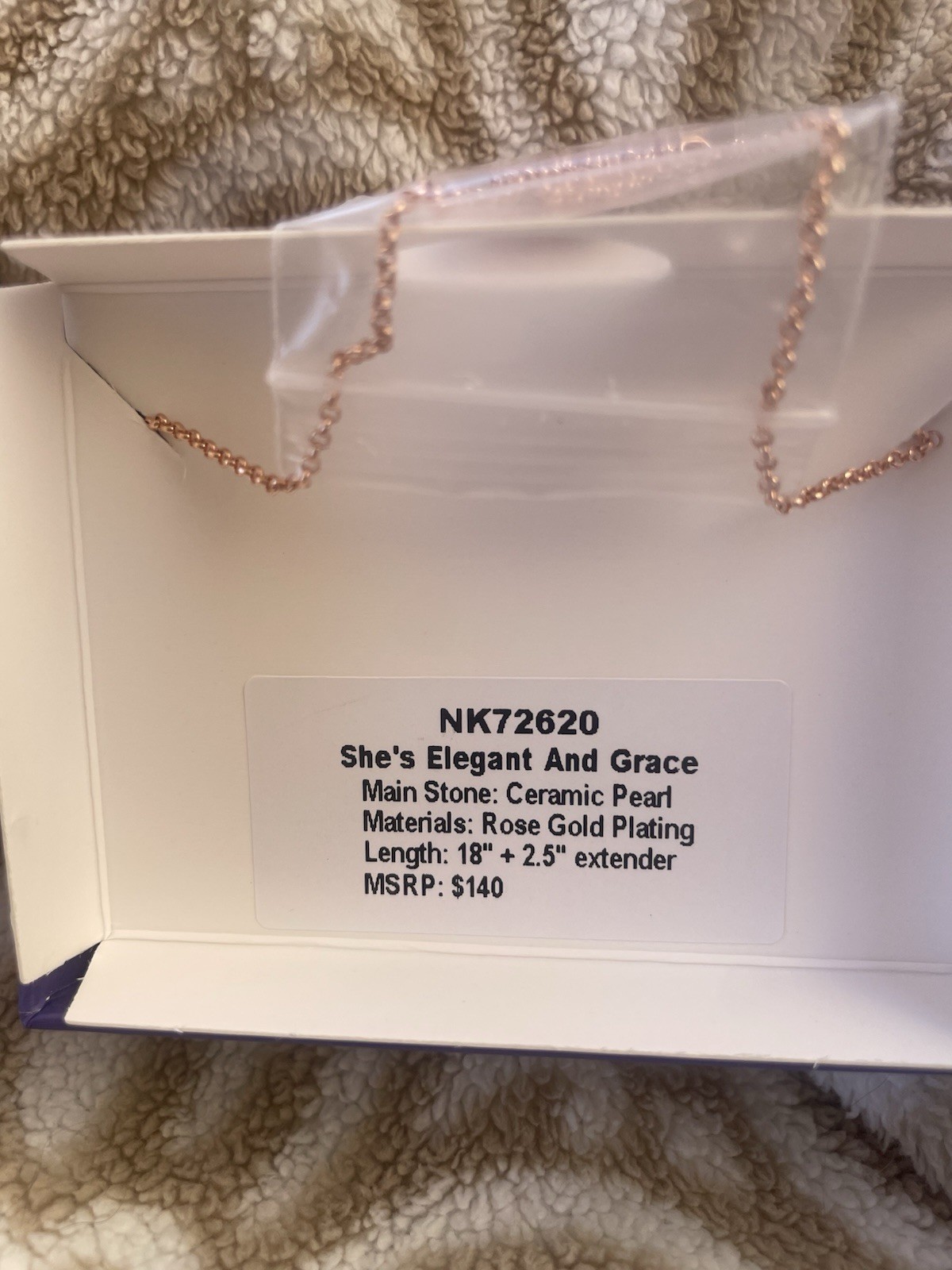 BP June 2026 Necklace She’s Elegant And Grace Ceramic Pearl On Rose gold