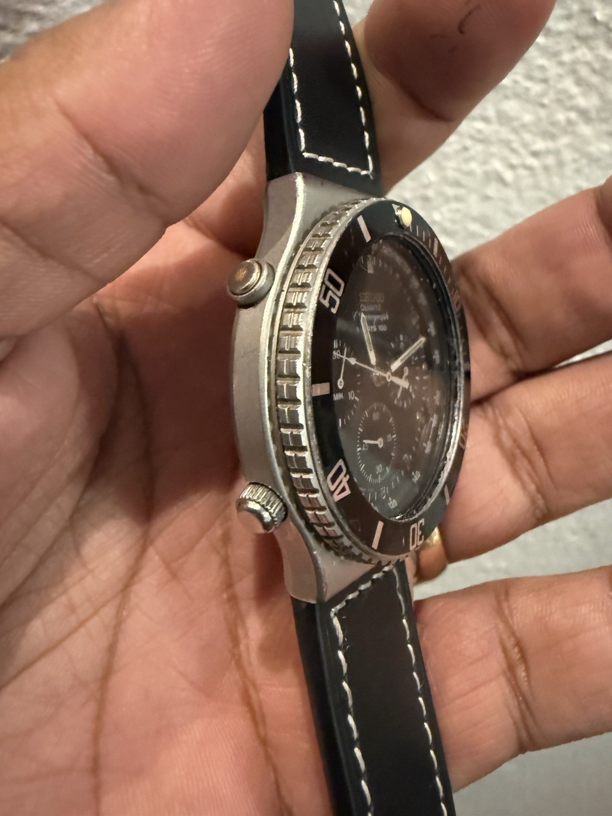 Seiko Sports 100 Men’s Black Watch – 7A28-7049