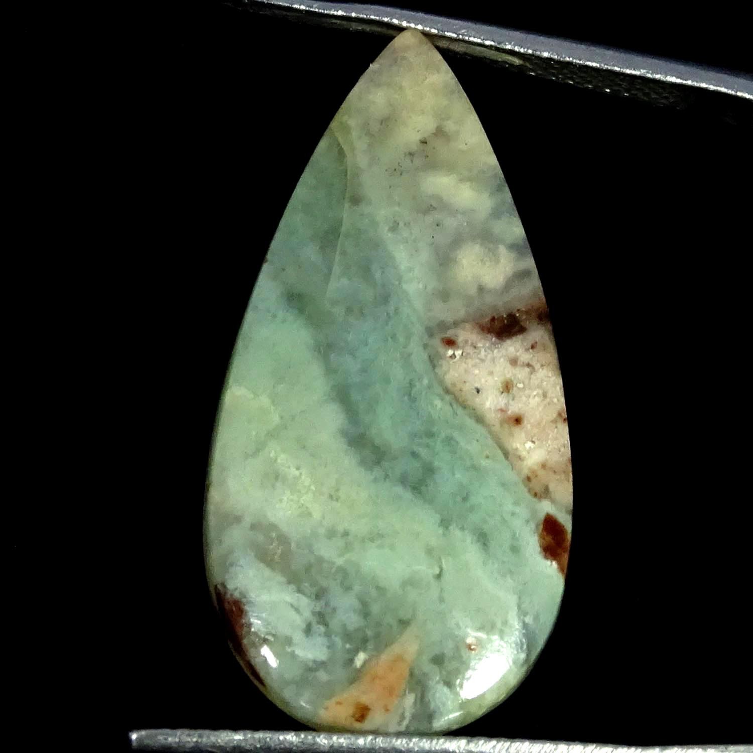 13.90Cts Natural Fine Aqua Chalcedony Pear Cabochon Gemstone 14X29X4MM