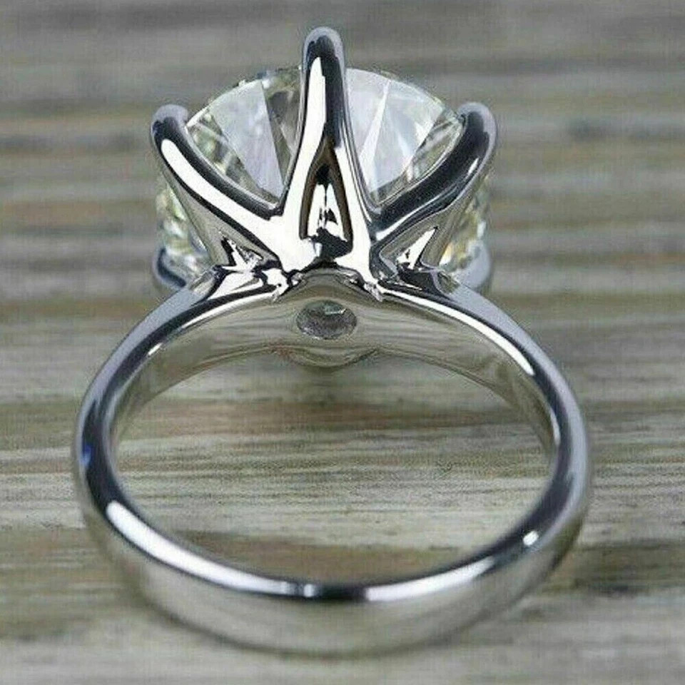 5 Ct Lab Grown Women Round Cut Diamond Ring 14k White Gold IGI Certified VVS E F