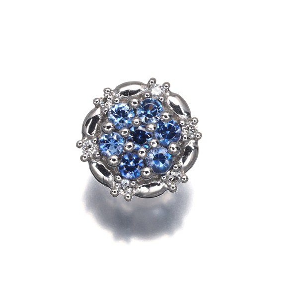 Auth GSTV Pendant Tanzanite 0.26ct Diamond 0.05ct Paved Flower 950 Platinum