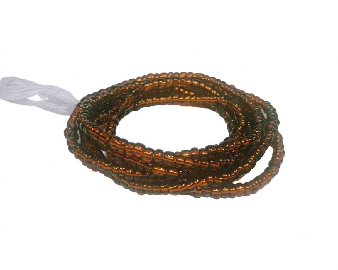 Glossy Glass Waist Beads, 42-Inch Tie-On Belly Beads Strand