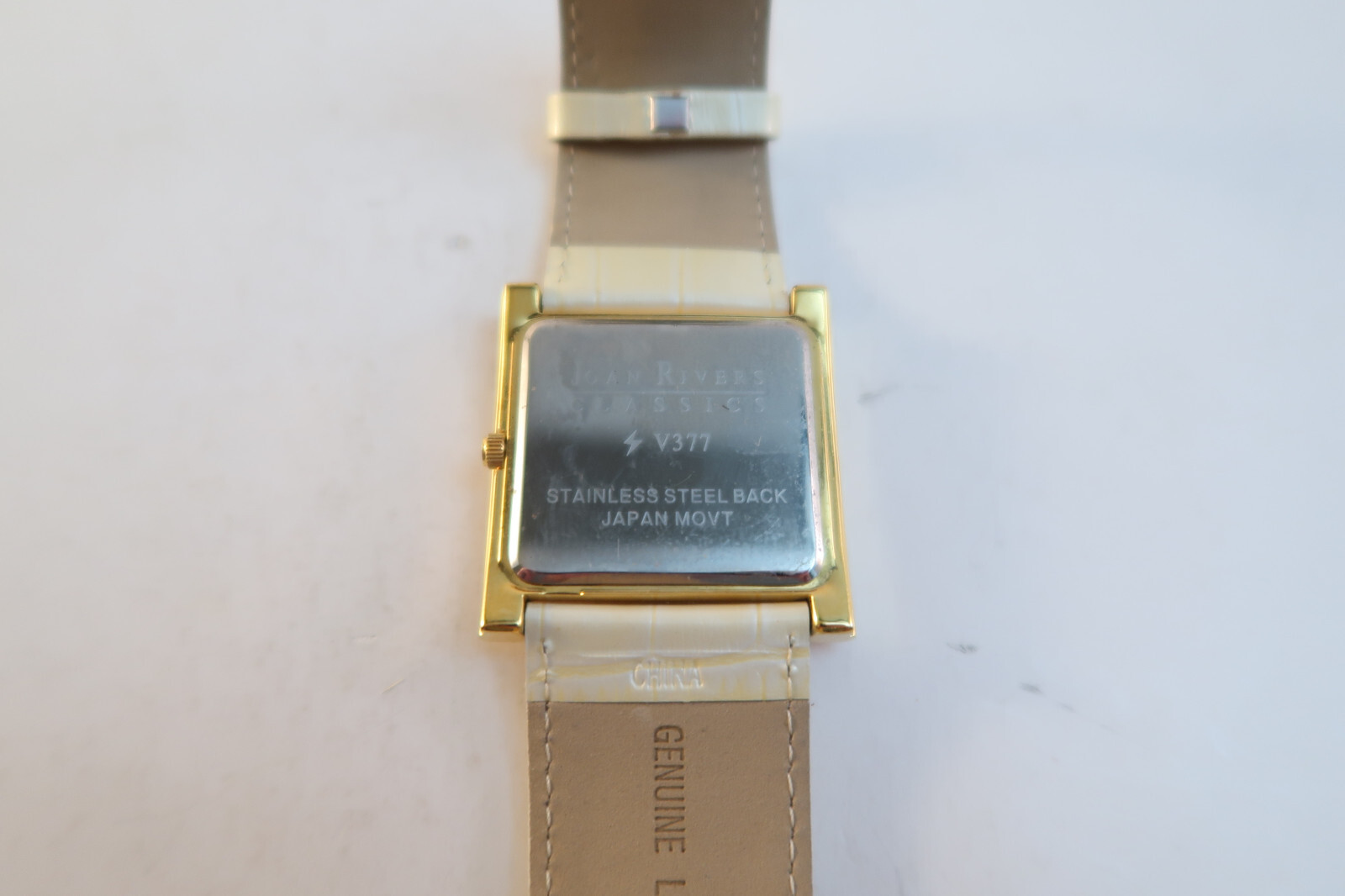 Joan Rivers Classics Women’s Watch V377 Rhinestone Quartz White Band Gold Tones