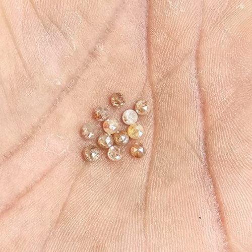 Reddish Round Rose Cut Natural Diamond 3mm to 4mm (12pcs) for Jewelry