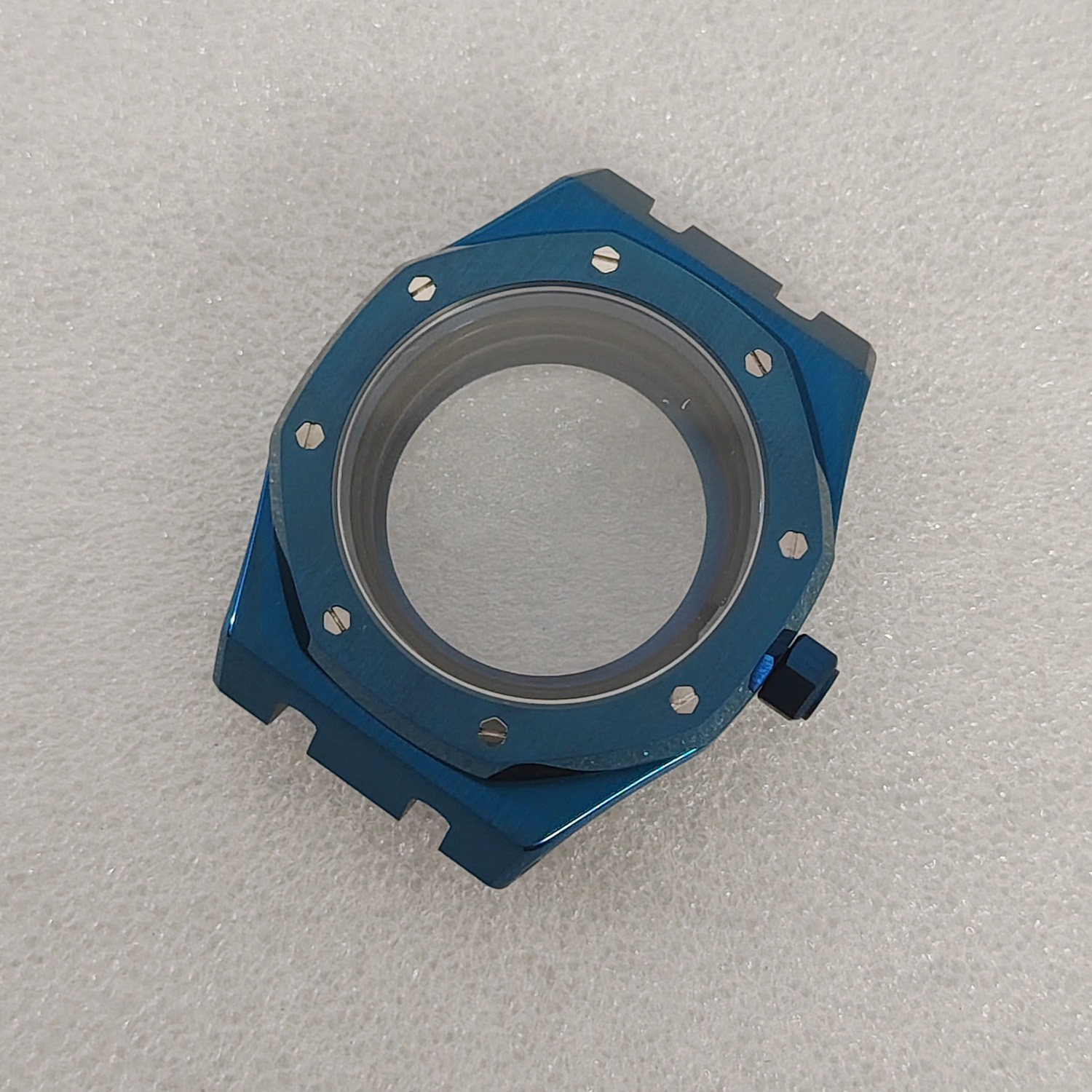 41mm Electroplate Blue Watch Case Sapphire for Nh35 Nh36 Movement 31.8mm Dial