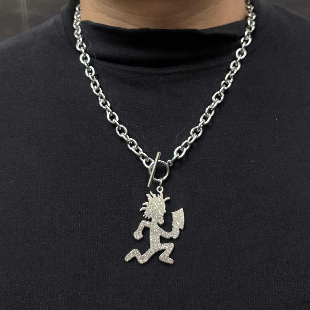 Big Sandy Embossing ICP Juggalo Hatchetman Charm Stainless Steel Oval Necklace