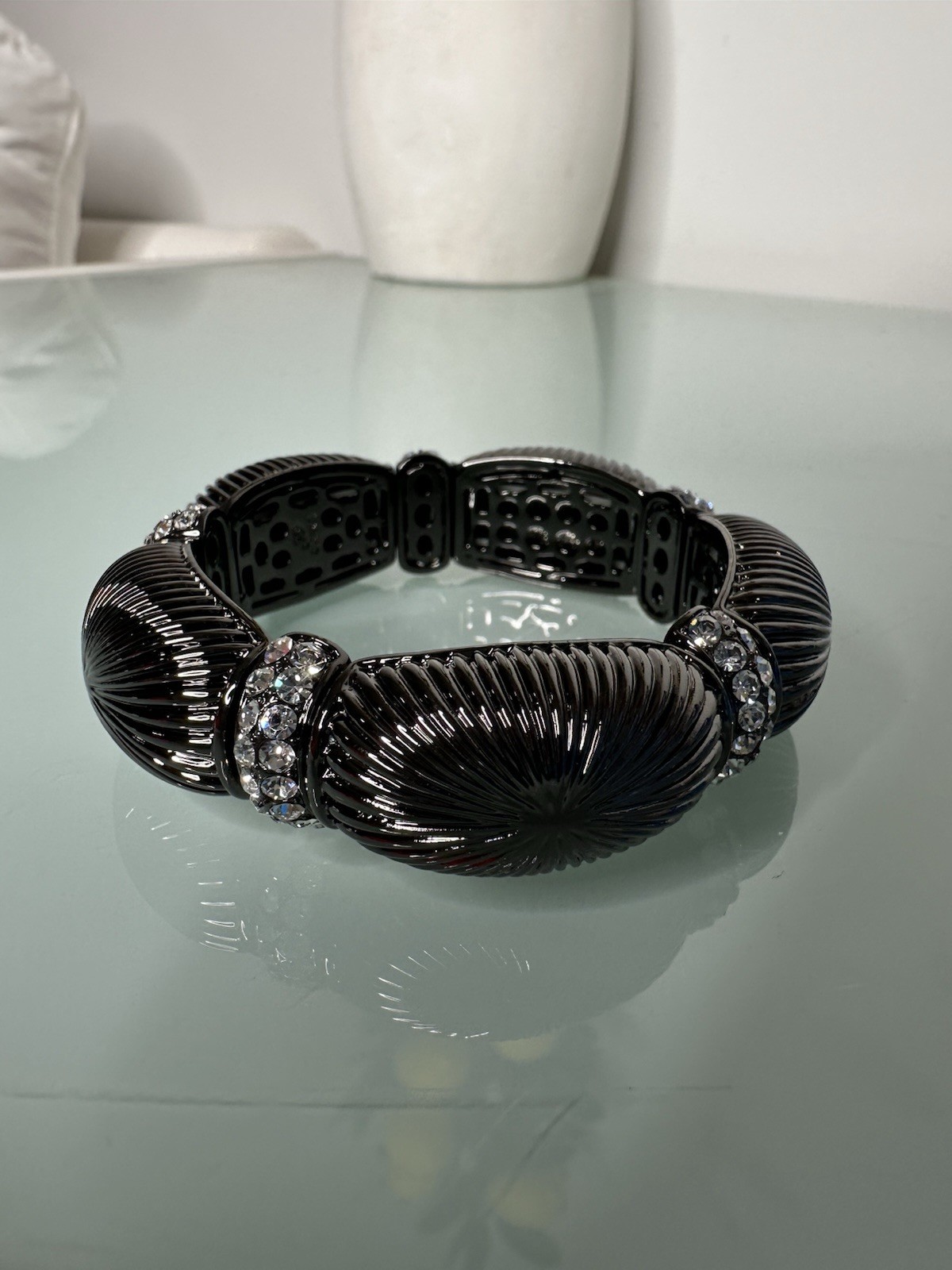Joan Boyce Bracelet Black with Crystal. New