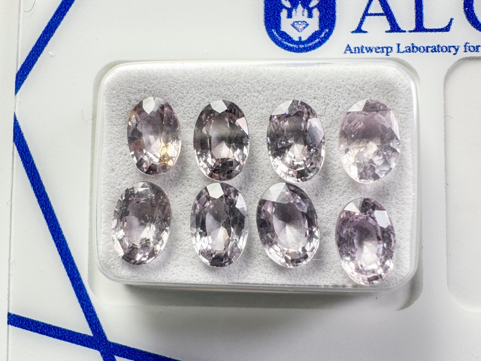 8 Matching Natural Burma Pink Spinels, ALGT Certfied, No Treatment, 4.43ct
