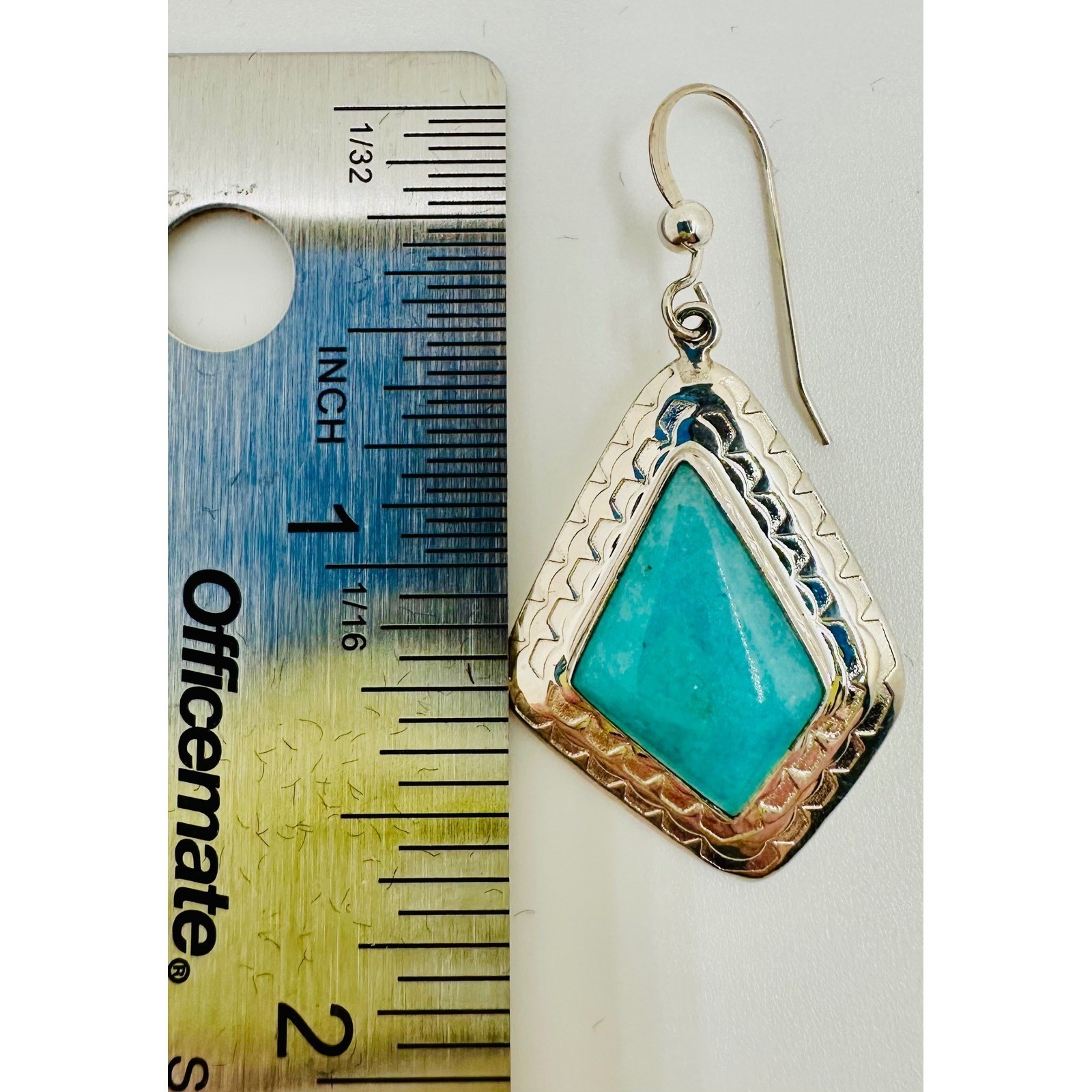 Beautiful Jay King DTR Sterling Silver Turquoise Geometric Drop Earrings 925