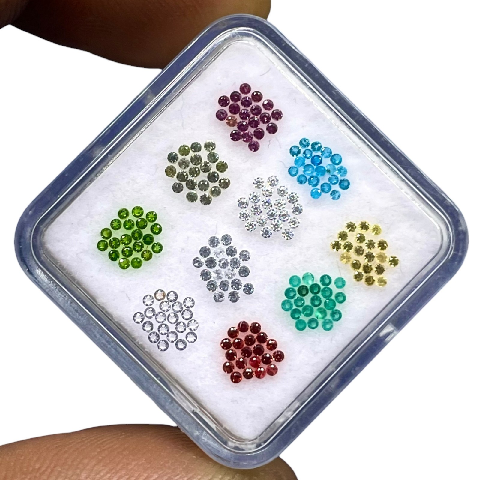 200 Pcs Natural Multi Gemstones Set 1mm Round Diamond Cut Calibrated Gems Lot