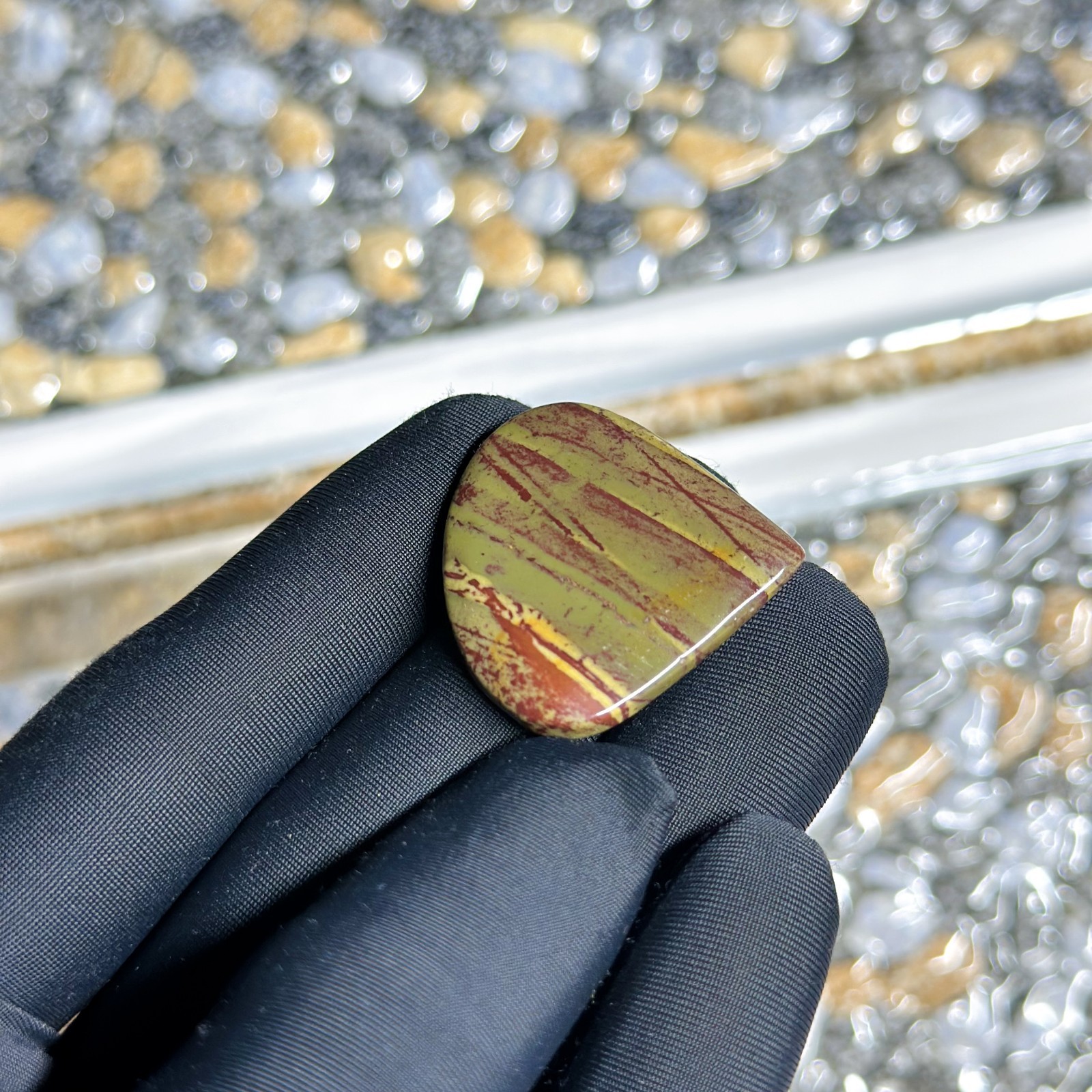 Authentic Jasper A++ Grade, Pear Cabochon, High Polish Gemstone, 32x30x5MM