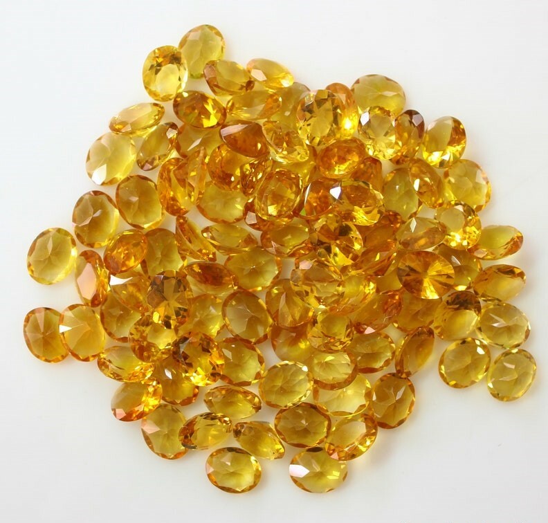 200 Pcs Natural Citrine 5x3mm Oval Shape Faceted Cut Calibrated Loose Gemstone