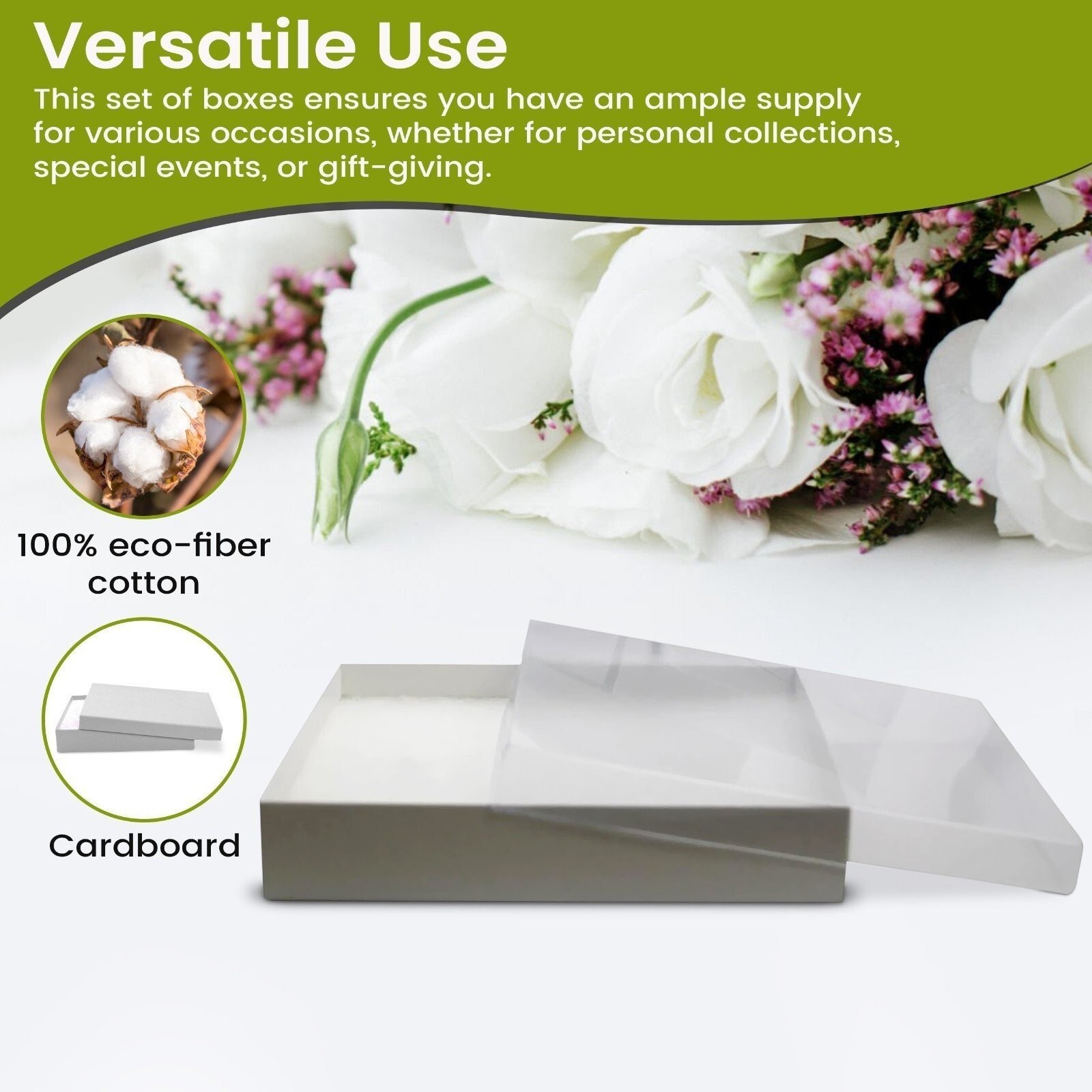 Jewelry Gift Box Removable Cotton Pad Made in USA 5.5″ x 3.5″ x 1″ – 10Pack