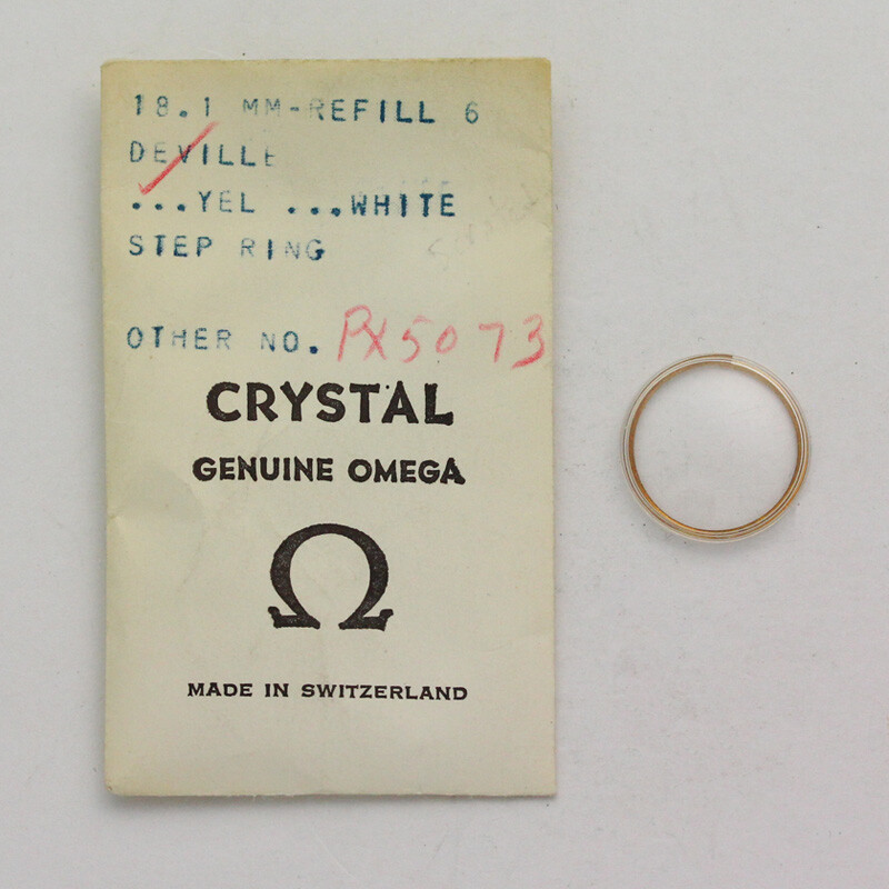 Omega De Ville 18.1mm Yellow Step Ring Acrylic Crystal Refill 6 – PX5073 – USED