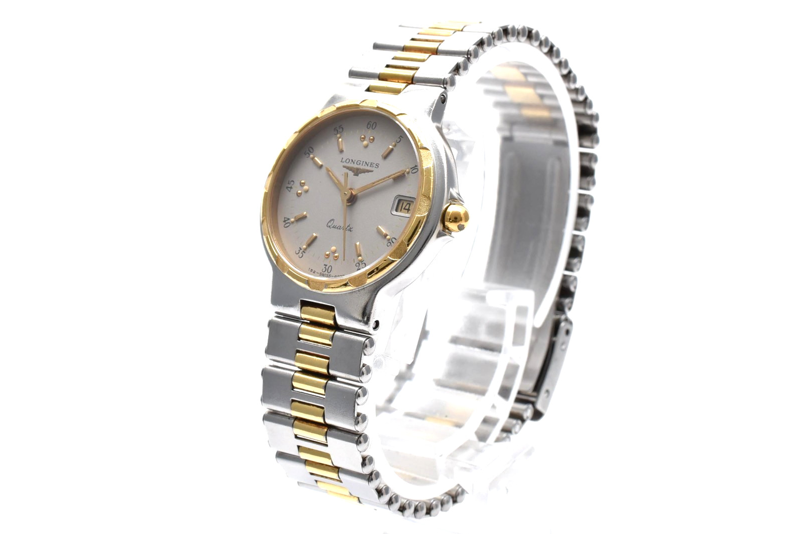 [Exc+5] LONGINES Conquest L152.2 23mm Gray Dial Date Vintage Quartz Womens Watch