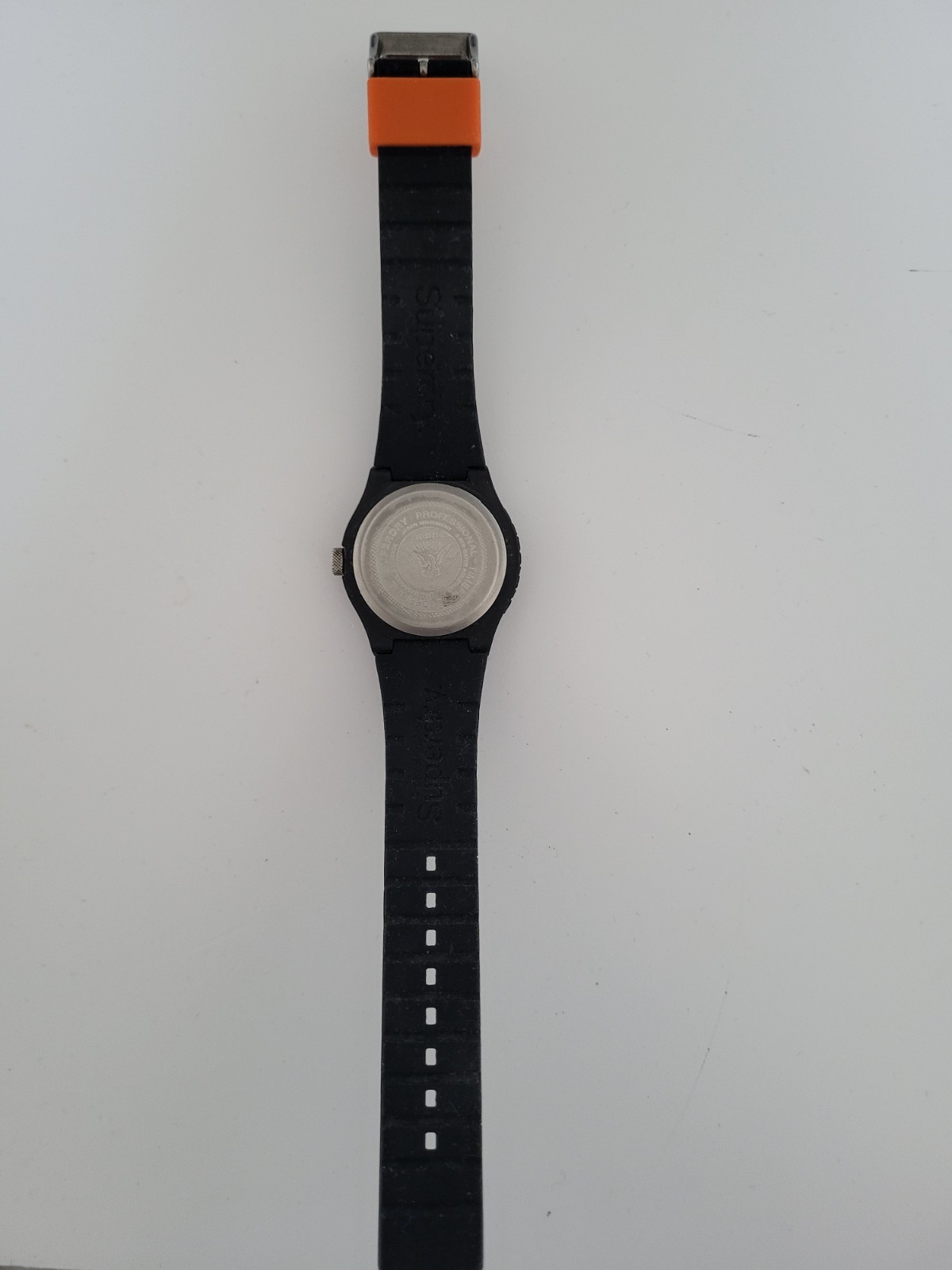 Superdry Urban Men’s Sports Watch Black & Orange Silicone Strap SYG164B