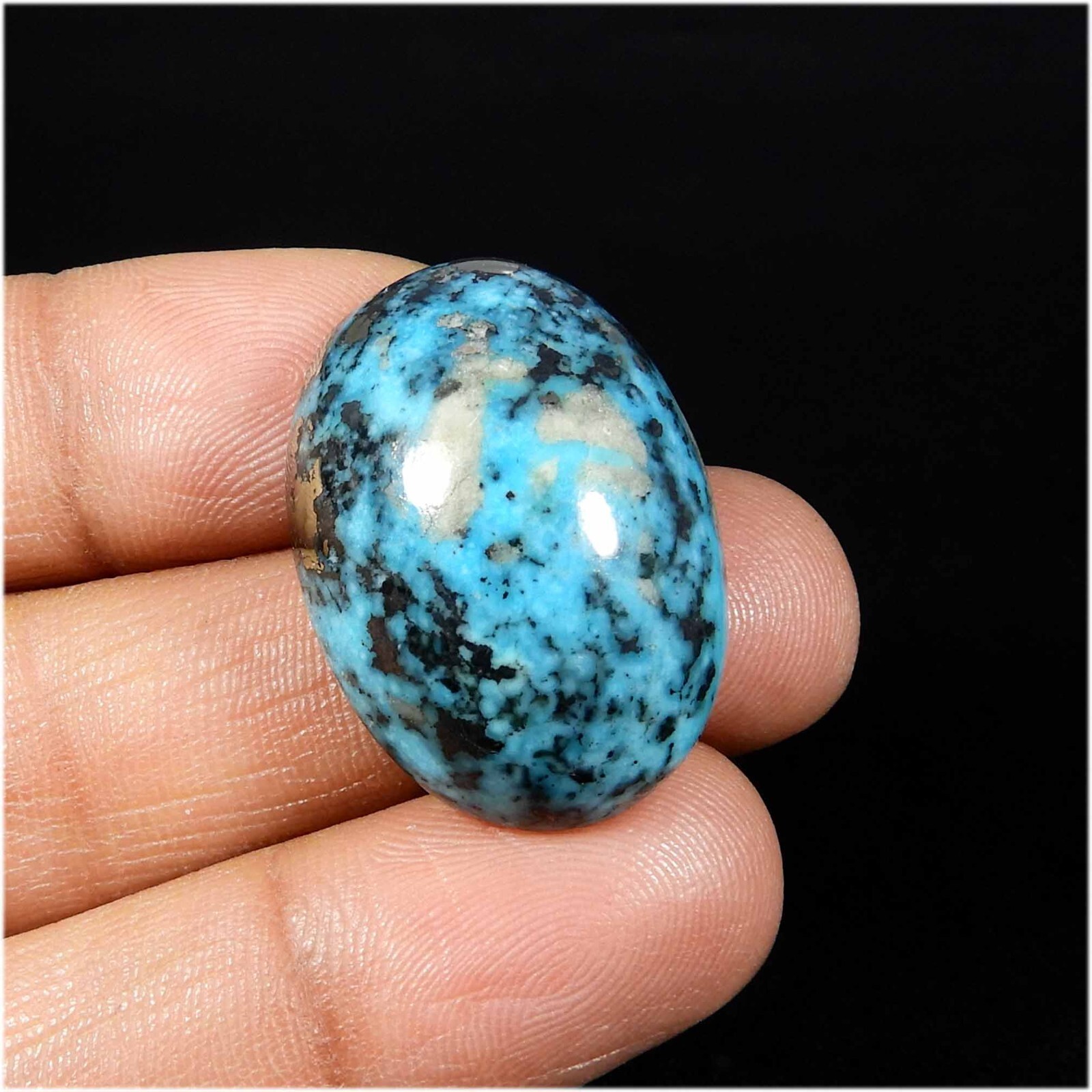 Sky Blue Persian Turquoise Gemstone Oval Shape Natural Cabochon Loose 46Ct #9065