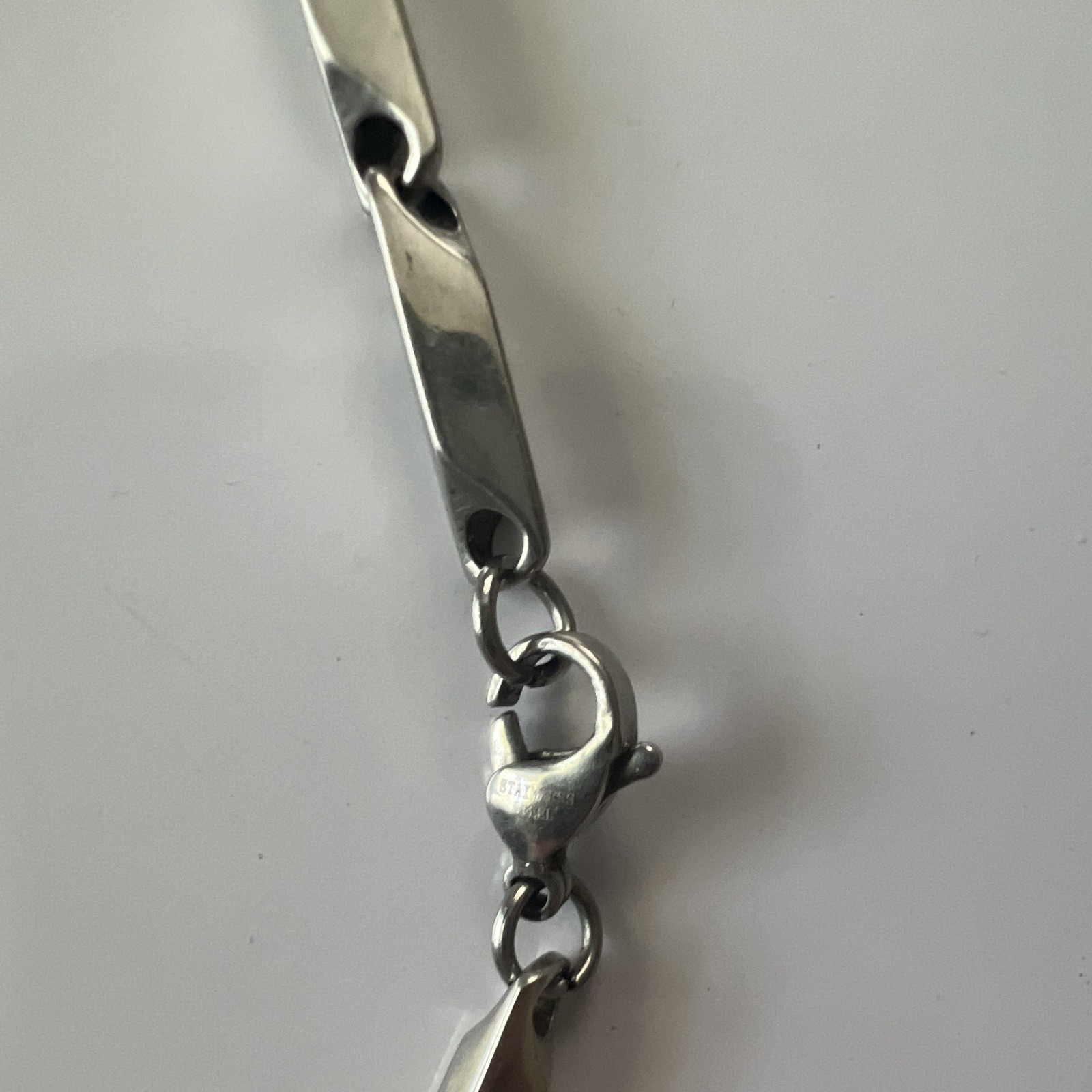 Stainless Steel Silver Tone Link Chain Necklace 20 in Lobster Clasp No Stone