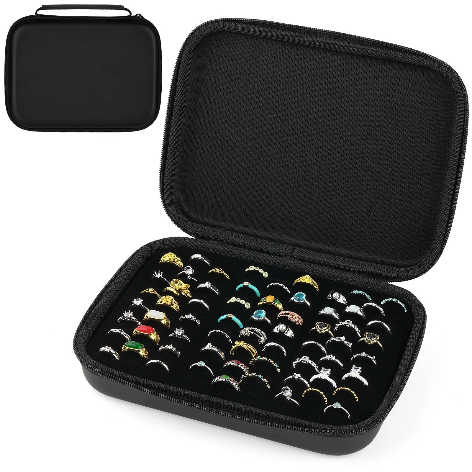 50+ Slots Ring Organizer Storage Case Jewelry Ring, Display Collector, Only Box