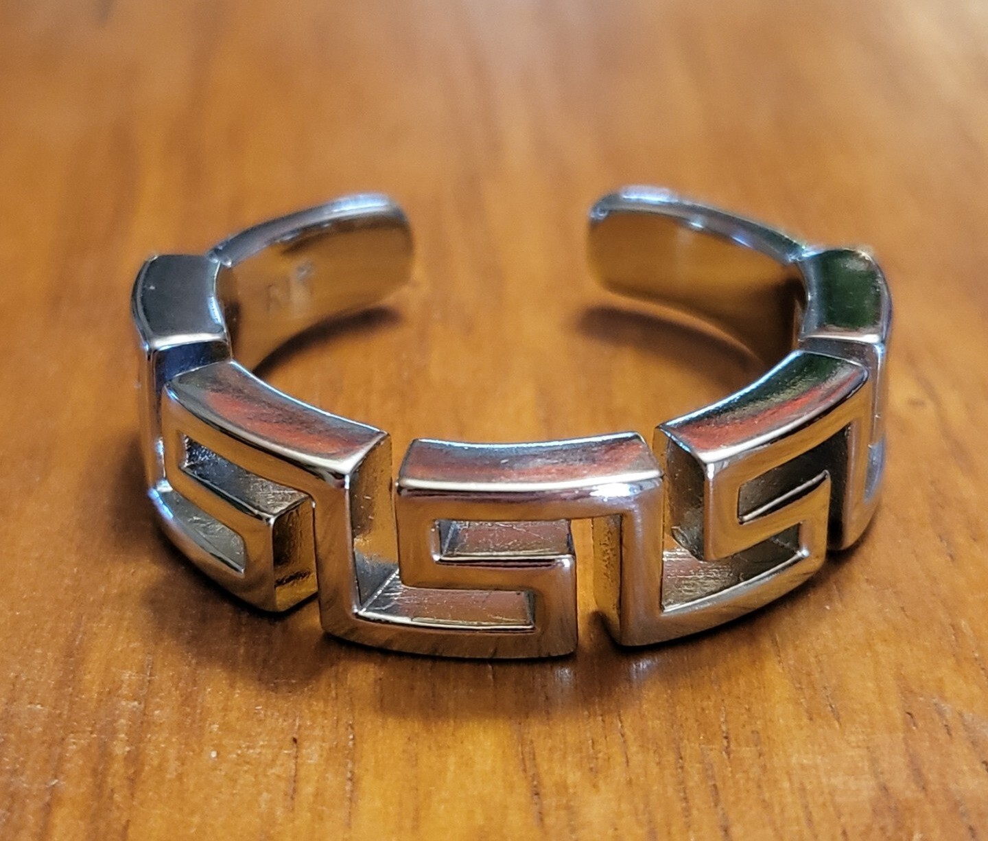 HANDMADE Silver Greek Key Penis Glans Ring Solid Cuff Style New *