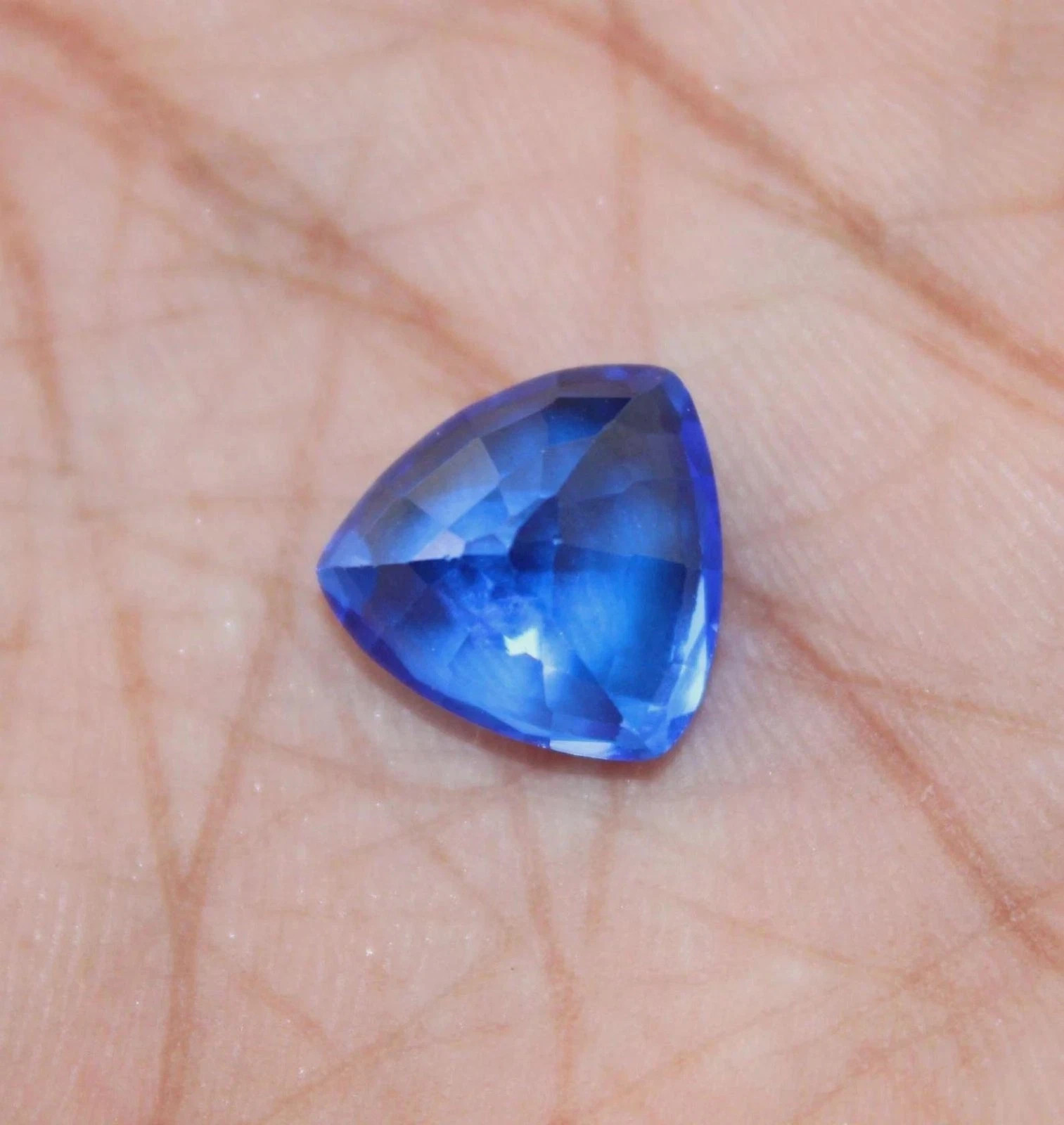 6.65 Ct Natural Vibrant Blue Tanzanite Trillion Cut Loose Gemstone GIE Certified