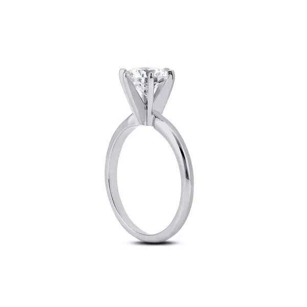 Solitaire Engagement Ring Platinum Classic 2.92 CT Round Lab-Grown Diamond G VS1