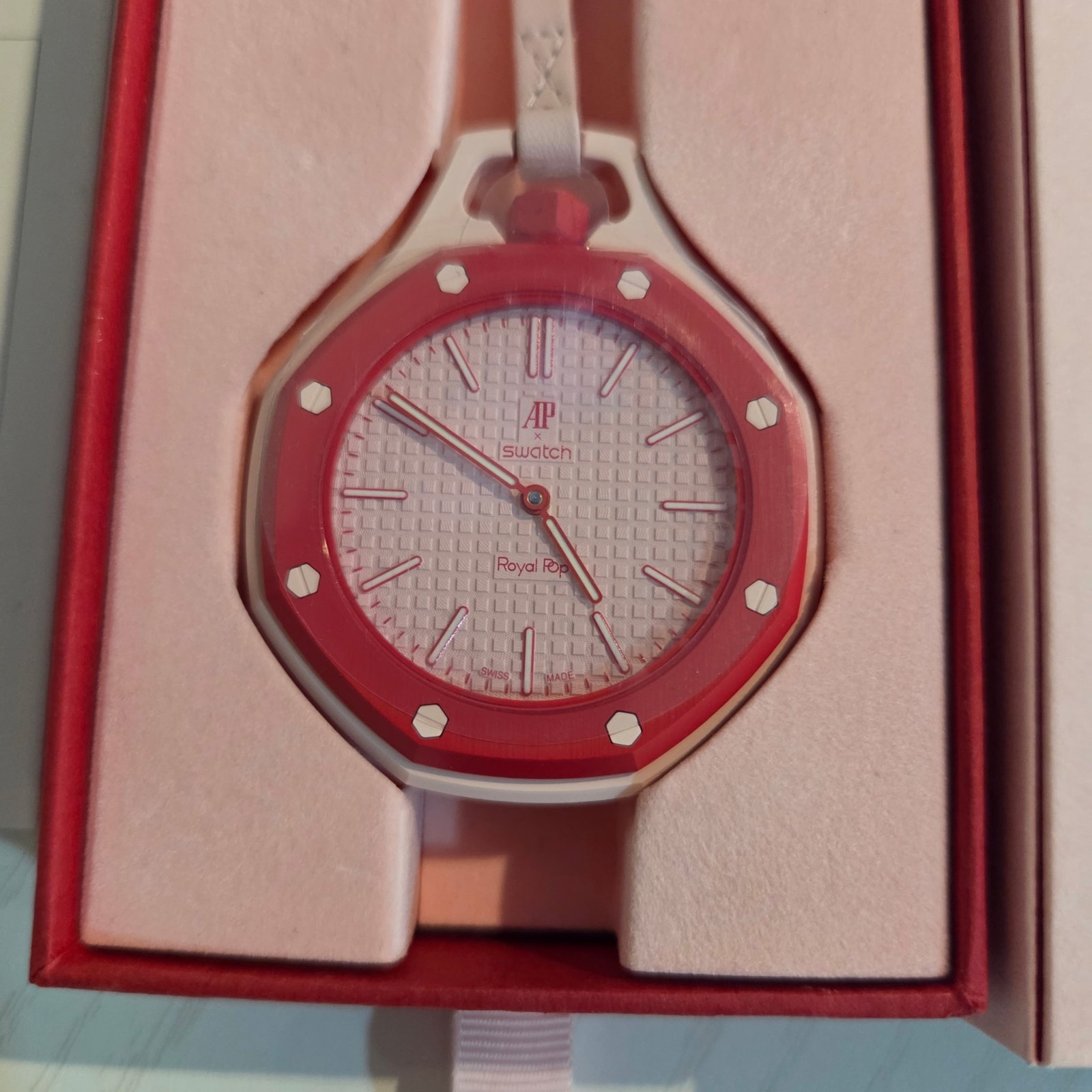 Audemars Piguet x Swatch Royal Pop Otto Rosso Pink Bioceramic Quartz Pocketwatch