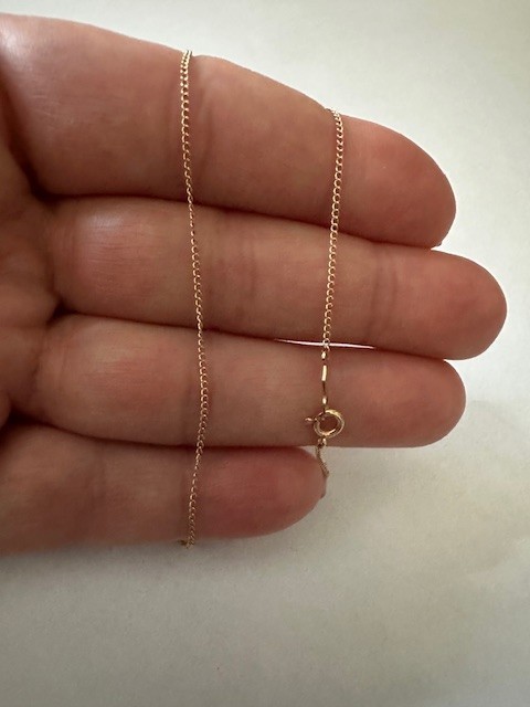 Estate 14K Yellow Gold Dainty 15″ Chain 0.5g