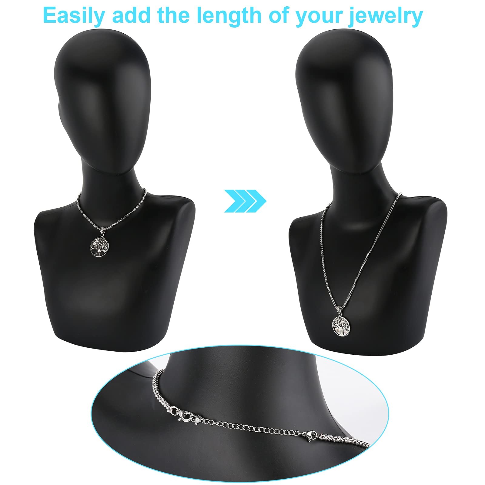 12 Pcs Extender /Safety Chain Extender Necklace Bracelet Lobster lock 1″ To 6″