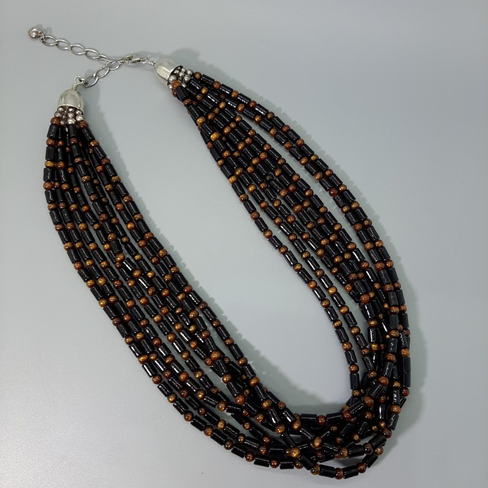 JAY KING DTR DESERT ROSE TRADING Black Coral Bead & Sterling Silver Necklace 925