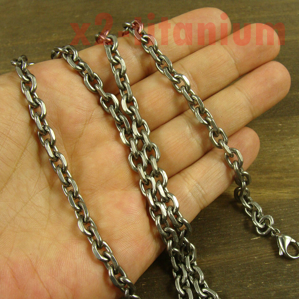 Pure Titanium 23.6″ (60cm) Anchor chain 7mm width necklace anti allergy XH264