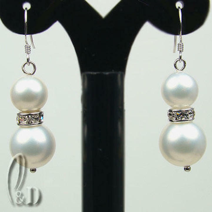 AU STOCK CHIC GOTG LARGE MULTIPLE COLOUR SEA SHELL PEARLS SILVER EARRINGS EA013