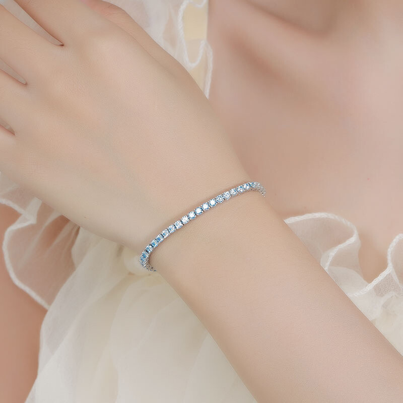 3mm Real Moissanite Tennis Chain Bracelet 925 Sterling Silver Pass Tester Hiphop