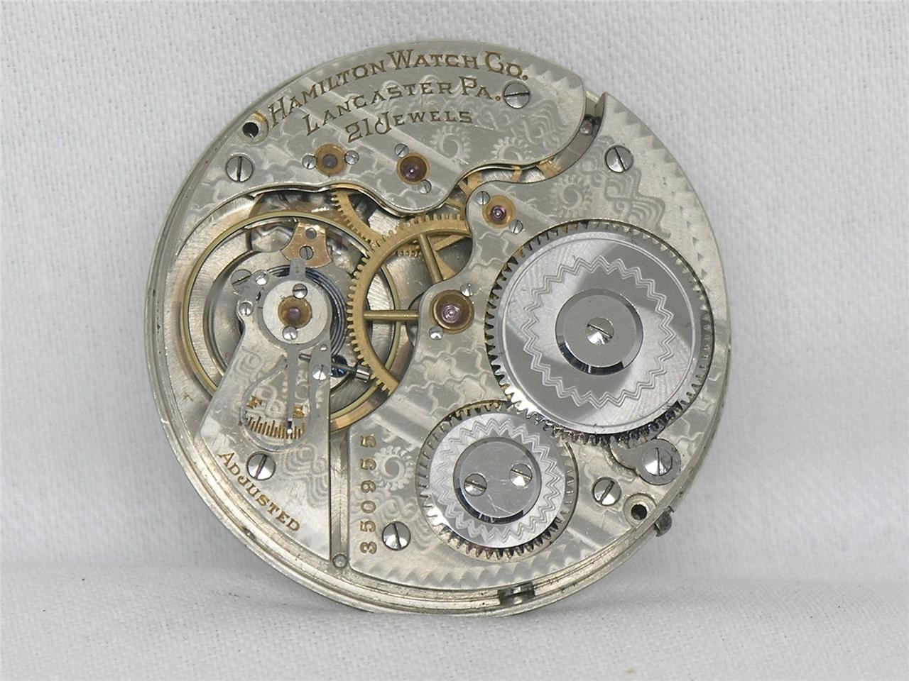 ANTIQUE 16S HAMILTON 992 POCKET WATCH 21 JEWEL MOVEMENT & DIAL, RUNNING!