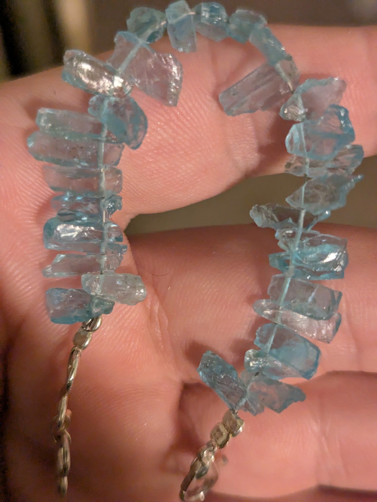 Light Blue sky apatite Crystal Bracelet 5.5 In