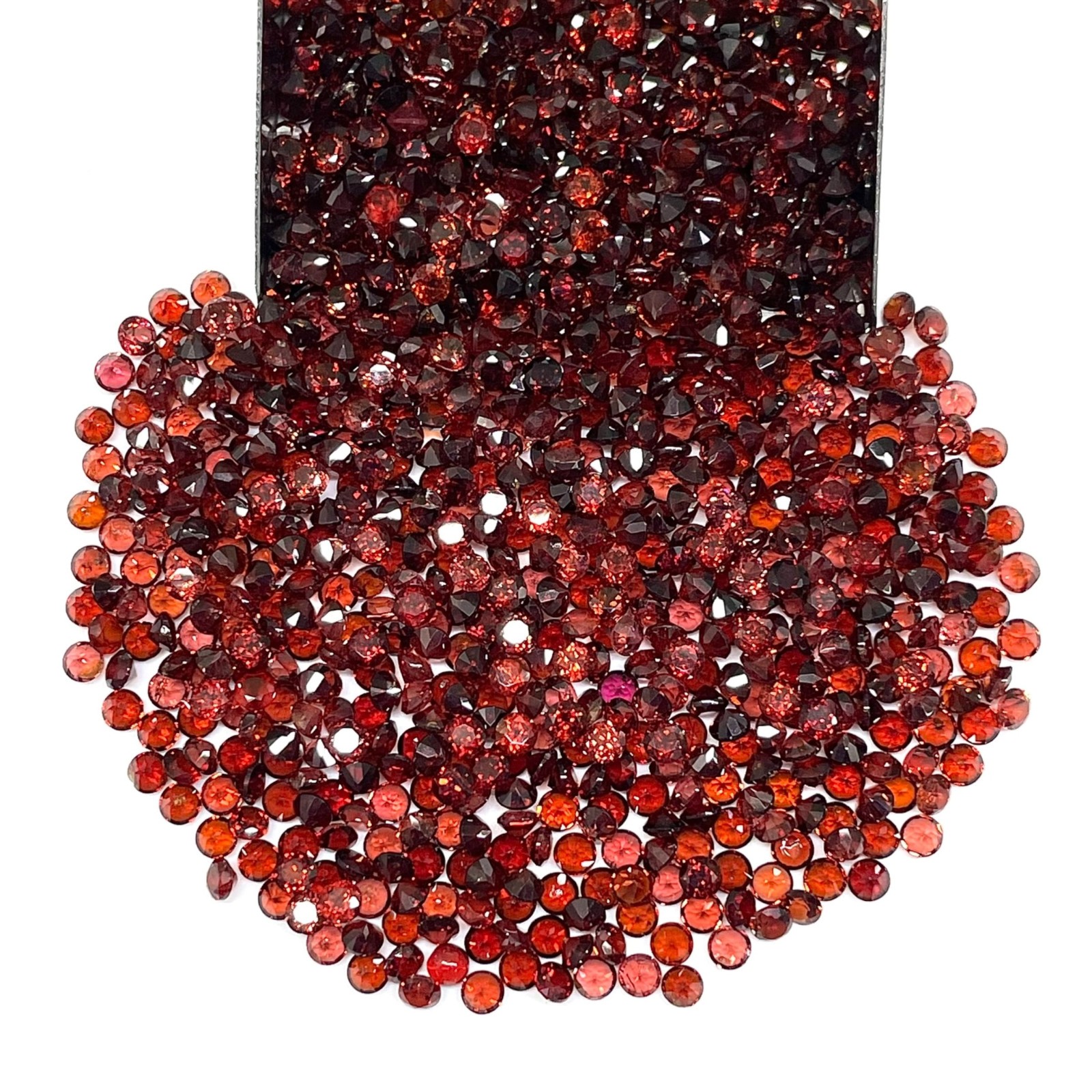 100 Pcs Natural Mozambique Garnet 3mm Round Cut Untreated Loose Gemstones Lot