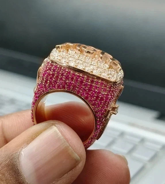 5TCW Round Lab Created Diamond Customize Name Wedding Ring 14k Rose Gold Plated