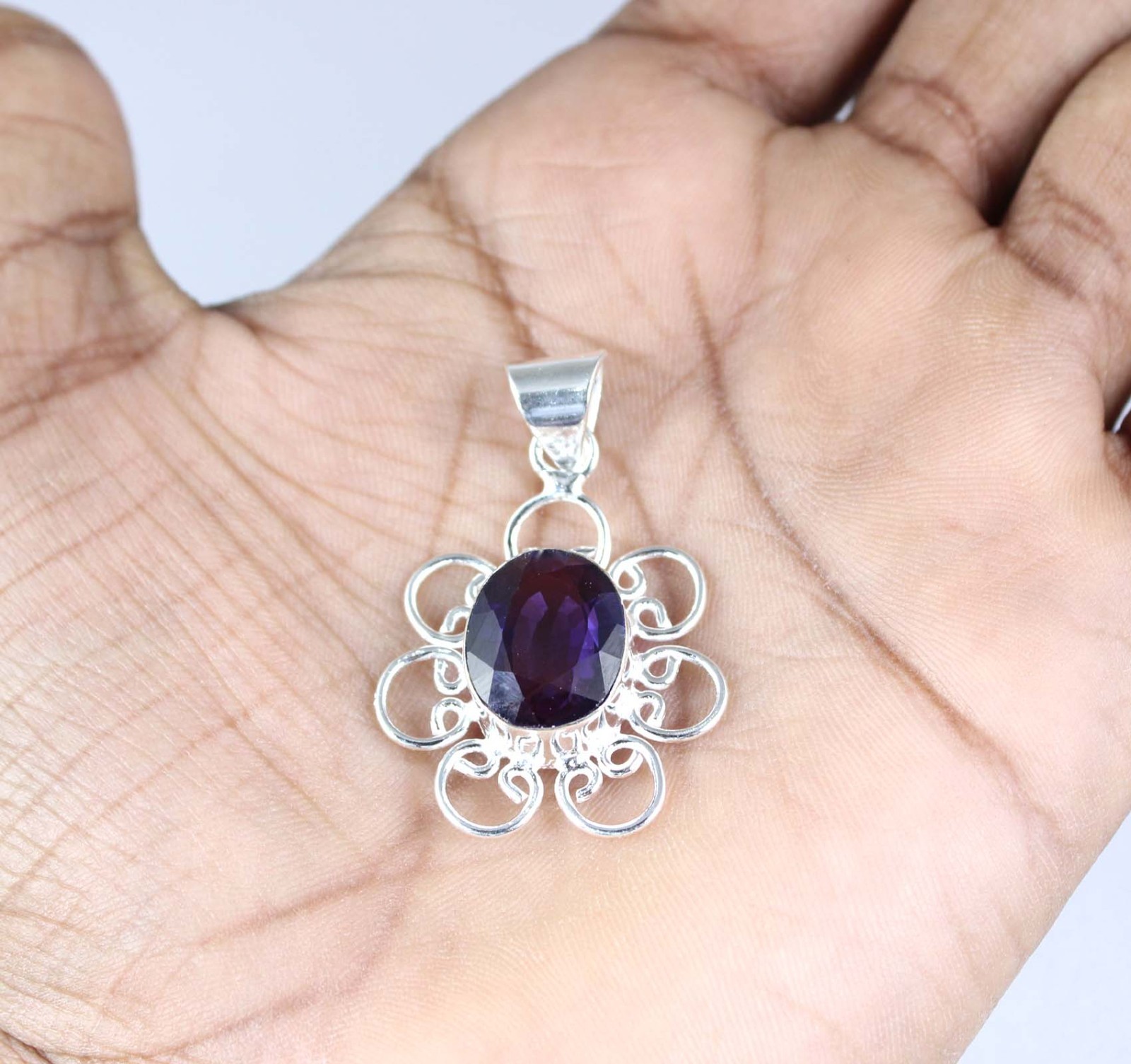 Natural 16.07 Ct Oval Boysenberry Sapphire Gems Men’s Pendant Mother’s Day Deal