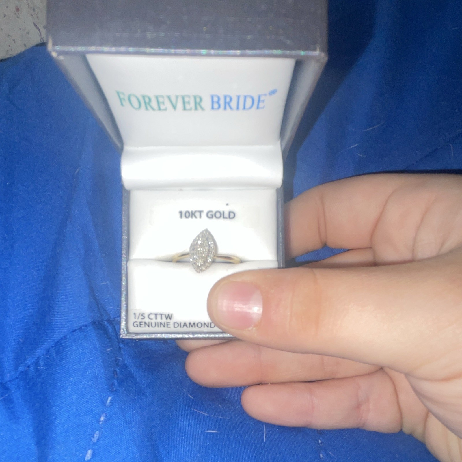 Forever Bride 10K Gold Diamond Engagement Ring 1/5 CTTW Sz 7
