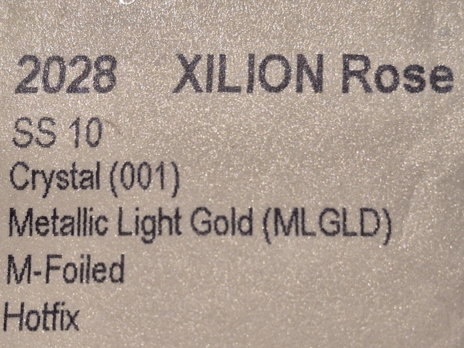 720 pcs SWAROVSKI METALLIC LIGHT GOLD HOTFIX 10ss 3mm 2028