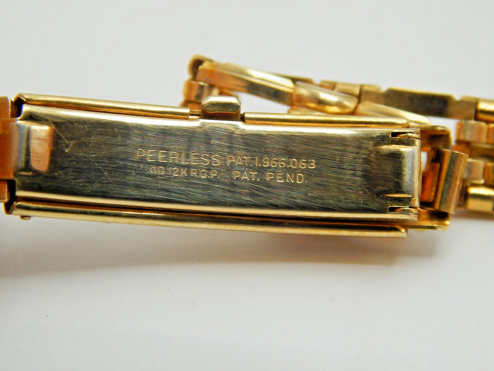 Antique 1930s art deco Peerless 1/40 12KT RGP Watch band 5/8″ 16mm NOS