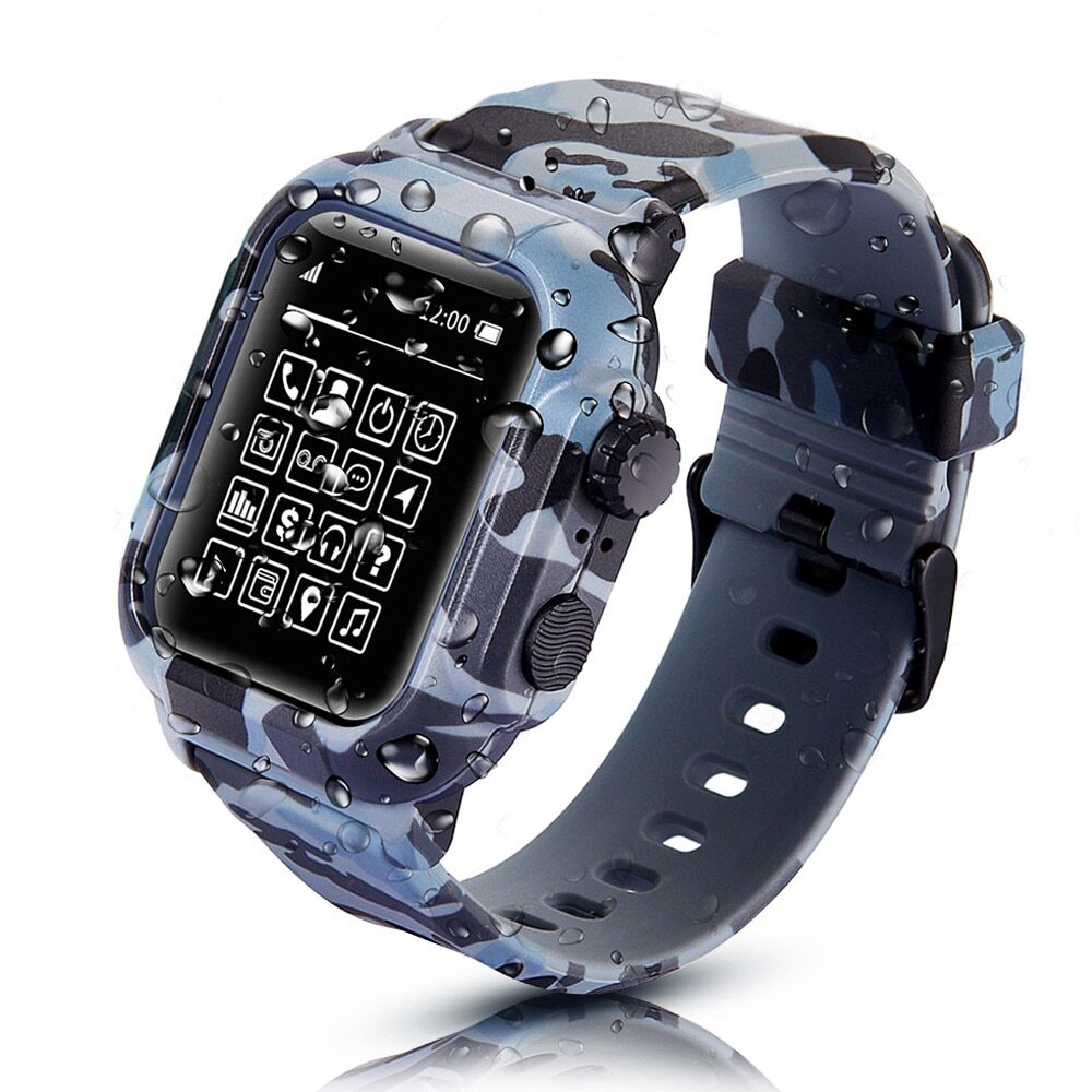 Waterproof Case with iWatch Band Strap For Apple Watch Series 8 7 6 5 4 3 2 1 SE