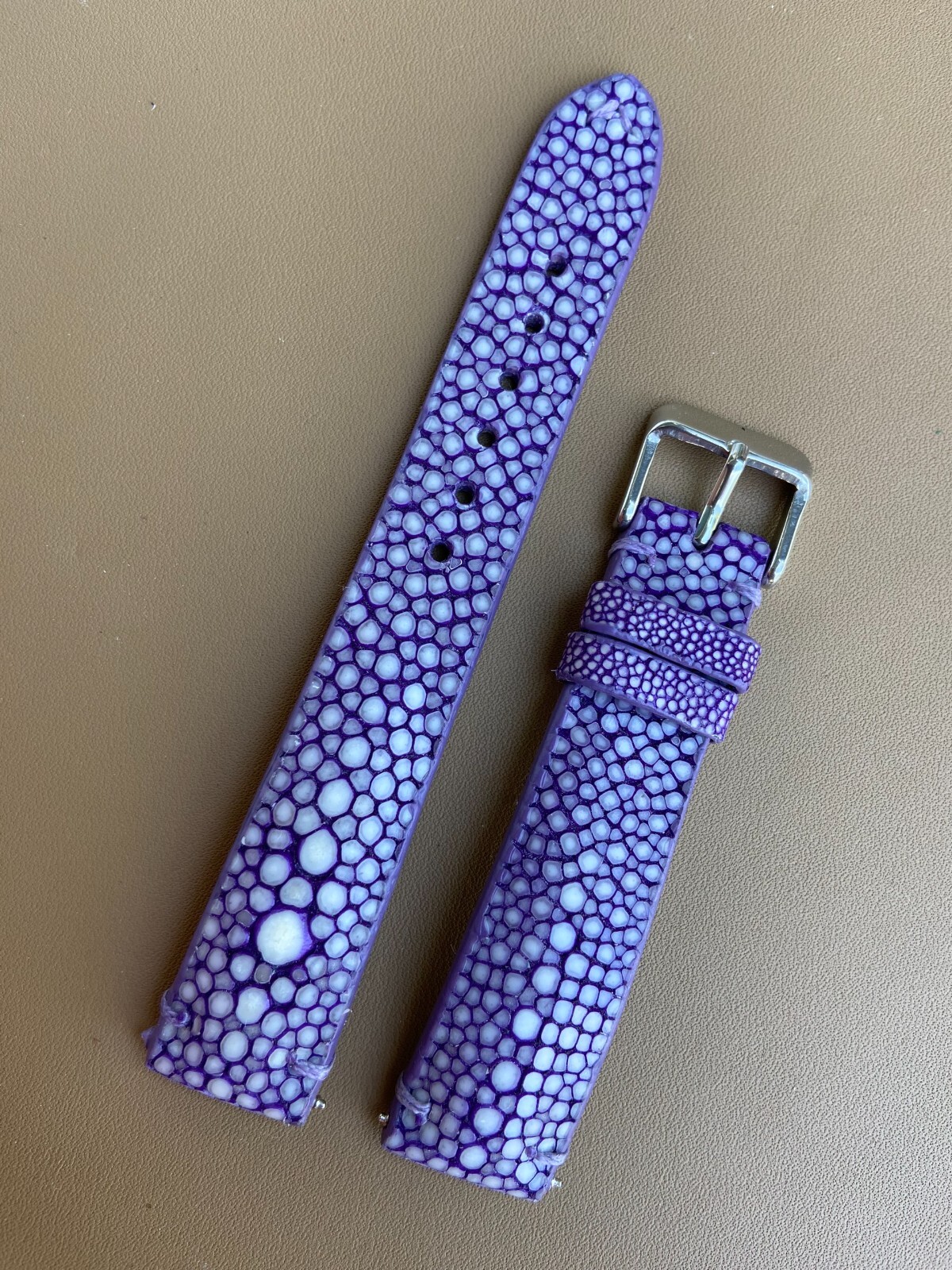 Purple Stingray Leather Watch Strap Band, Size 16mm 18mm 20mm 21 22mm 24mm 26mm