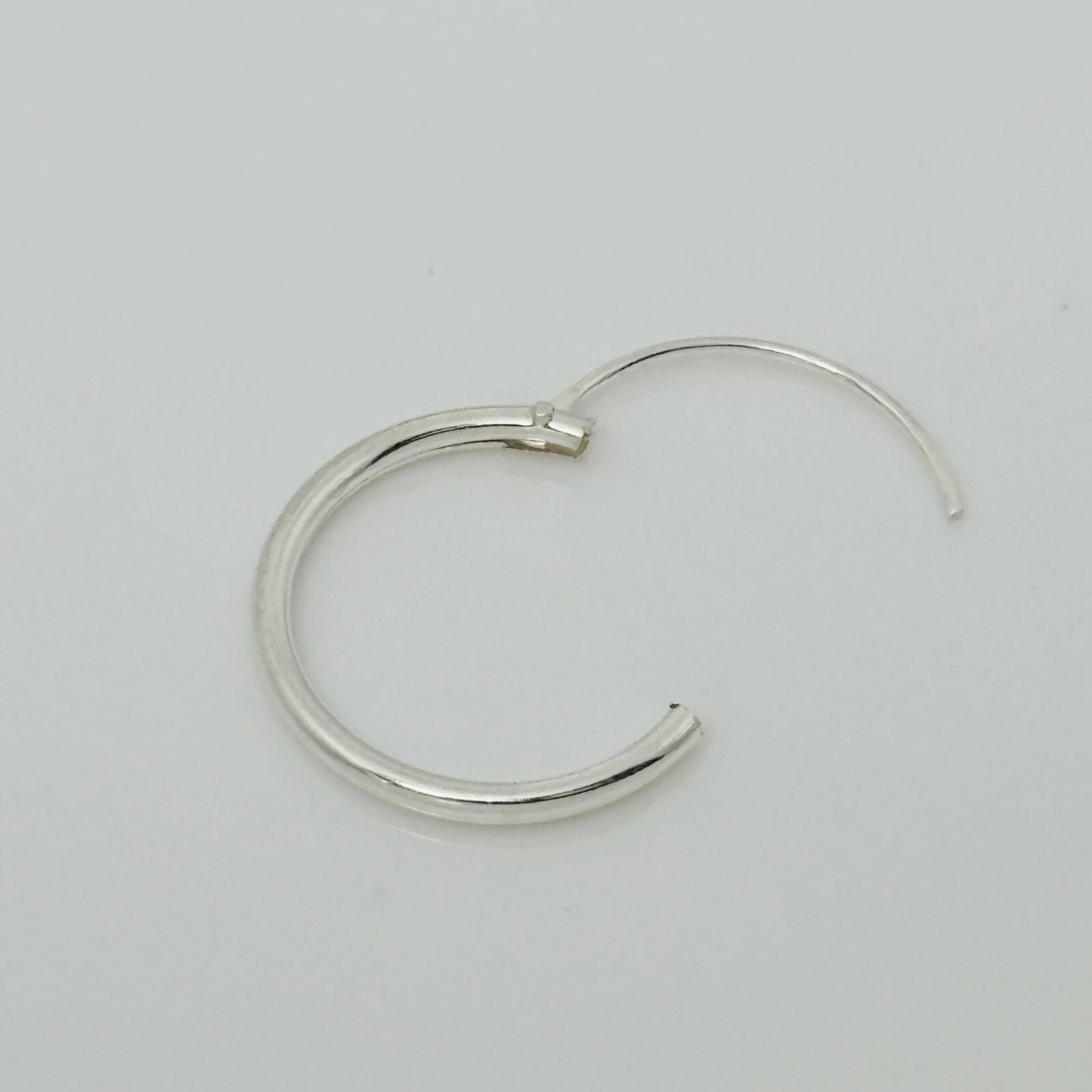 Endless Hoop Earring Wire Sleeper Thin Hinged Earring Small 14mm Sterling Silver